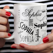 individuelle Name-Muster Schwarz-weißer Kaffee Kaffeetasse