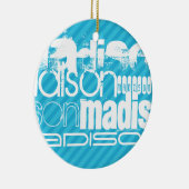 Individuelle Name Muster; Sky Blue Stripes Keramikornament (Rechts)