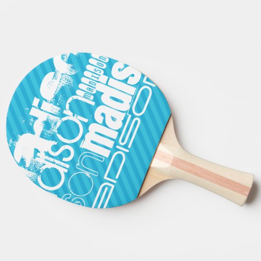 Individuelle Name Muster; Sky Blue Stripes Tischtennis Schläger (Seitenansicht)