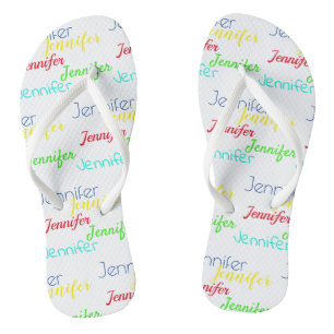 Individuelle Name Muster Slim-Rippen Flip Flops Badesandalen
