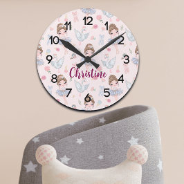 Individuelle Name My Sweet Ballerina Kinderzimmer Runde Wanduhr
