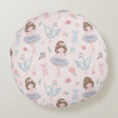 Individuelle Name My Sweet Ballerina Rundes Kissen (Rückseite)