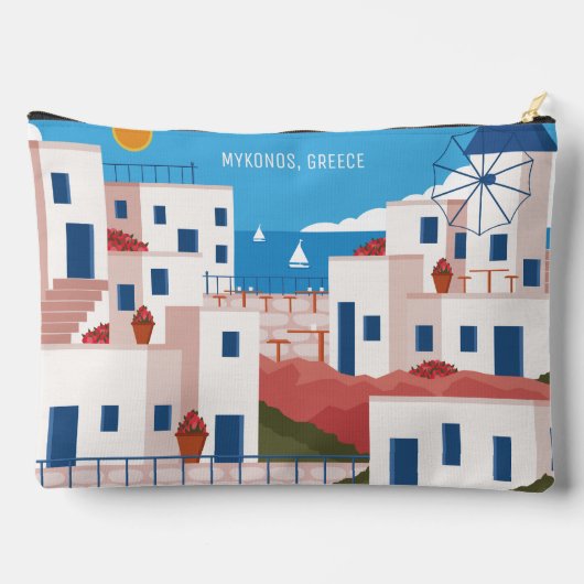 Individuelle Name Mykonos Griechenland Zubehörtasche (Rückseite)