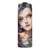 Individuelle Name Mystic Blue Octopus | Fantasy Go Thermosbecher (Vorderseite)