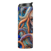 Individuelle Name Mystic Blue Octopus | Fantasy Go Thermosbecher (Nach links gedreht)