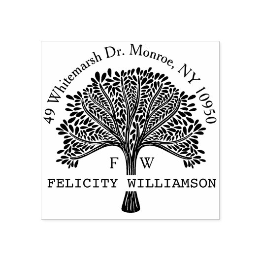 Individuelle Name Natural Family Tree Rücksendeadr Gummistempel (Prägung)