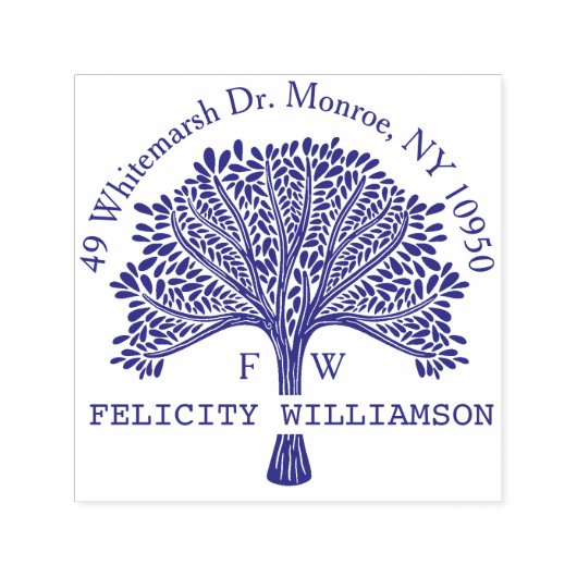 Individuelle Name Natural Family Tree Rücksendeadr Permastempel (Design)