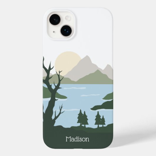 Individuelle Name Nature Illustration Case-Mate iPhone Hülle (Rückseite)