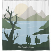 Individuelle Name Nature Illustration Duschvorhang (Vorderseite)