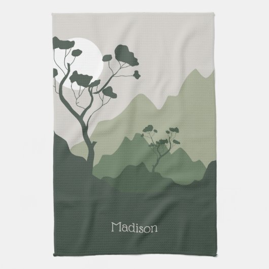 Individuelle Name Nature Illustration Geschirrtuch (Vertikal)