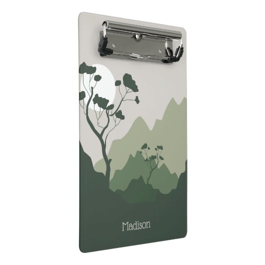 Individuelle Name Nature Illustration Mini Klemmbrett (Schrägansicht)