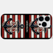 Individuelle Name Nautic Anchor Muster Case-Mate iPhone Hülle (Rückseite (Horizontal))
