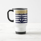 Individuelle Name Nautic Anchors Stripes Muster Reisebecher (Links)