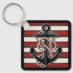 Individuelle Name Nautical Anchor Schlüsselanhänger