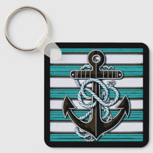 Individuelle Name Nautical Anchor Schlüsselanhänger