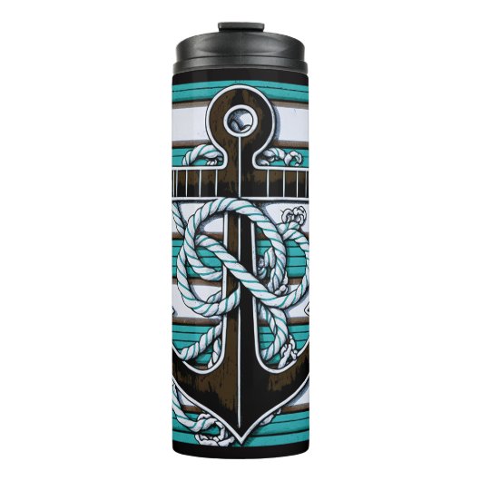 Individuelle Name Nautical Anchor Thermosbecher (Vorderseite)
