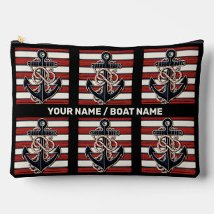 Individuelle Name Nautical Anchor Zubehörtasche