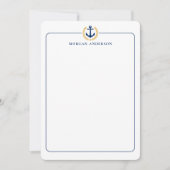 Individuelle Name Nautical Boat Anchor Gold Laurel Mitteilungskarte (Vorderseite)