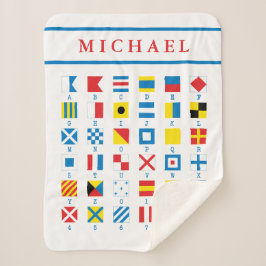 Individuelle Name Nautical Flags Baby Boy Sherpa B Sherpadecke