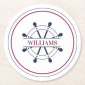 Individuelle Name Nautical Runder Pappuntersetzer (Vorderseite)