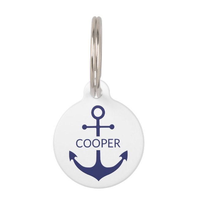 Individuelle Name Nautikanker Haustiermarke (Vorderseite)