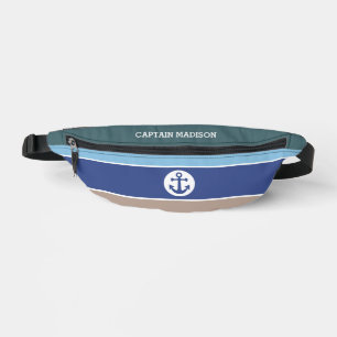 Individuelle Name Nautische Streifen Bauchtasche