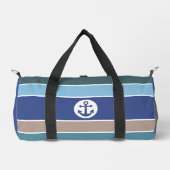 Individuelle Name Nautische Streifen Duffle Bag (Vorderseite)
