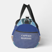 Individuelle Name Nautische Streifen Duffle Bag (Rechts)
