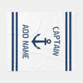 Individuelle Name nautischer Anker Kapitän gestrei Fleecedecke (Vorderseite (Horizontal))