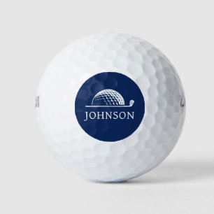 Individuelle Name Navy Blue Club Icon Golfball