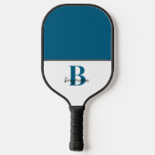 Individuelle Name Navy Blue Monogram Pickleball Pa Schläger (Rückseite)