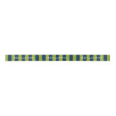 Individuelle Name Navy Blue und Lime Green Rugby S Satinband (Vorderseite)