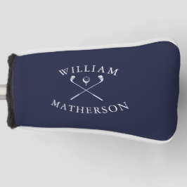 Individuelle Name Navy Blue und White Golf Clubs Headcover