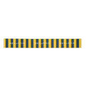 Individuelle Name Navy Blue und Yellow Rugby Strip Satinband (Vorderseite)