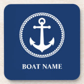 Individuelle Name Navy Blue Untersetzer Cork Back (Vorderseite)