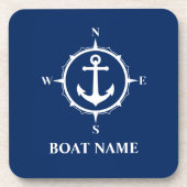 Individuelle Name Navy Blue Untersetzer Cork Back  (Vorderseite)