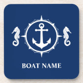 Individuelle Name Navy Blue Untersetzer Cork Back (Vorderseite)