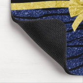 Individuelle Name Navy Glitzer Zebra Streifen Bug Mousepad (Ecke)
