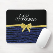 Individuelle Name Navy Glitzer Zebra Streifen Bug Mousepad (Mit Mouse)