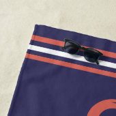 Individuelle Name Navy und Rusty Orange Anchor Strandtuch (Beispiel)
