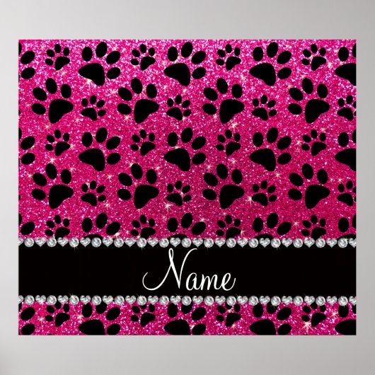 Individuelle Name Nebel Hot Rosa Glitzer Schwarze  Poster (Vorne)