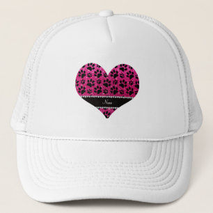 Individuelle Name Nebel Hot Rosa Glitzer Schwarze  Truckerkappe