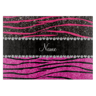 Individuelle Name-Nebel, rosa und schwarze Zebrast Schneidebrett
