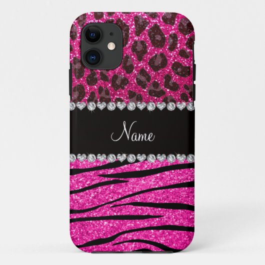 Individuelle Name Nebel rosa Zebrastreifen Leopard Case-Mate iPhone Hülle (Rückseite)