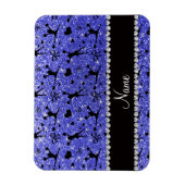 Individuelle Name Neon blauer Glitzer Chefin Magnet (Vertikal)