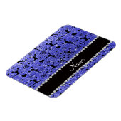 Individuelle Name Neon blauer Glitzer Chefin Magnet (Linke Seite)