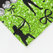Individuelle Name Neon Green Glitzer Bogenschießen Fleecedecke (Ecke)