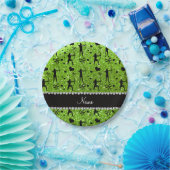 Individuelle Name Neon Green Glitzer Bogenschießen Pappteller (Party)
