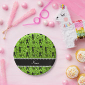 Individuelle Name Neon Green Glitzer Bogenschießen Pappteller (Party)