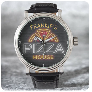 Individuelle Name Neon Italienisches Pizzeria Pizz Armbanduhr